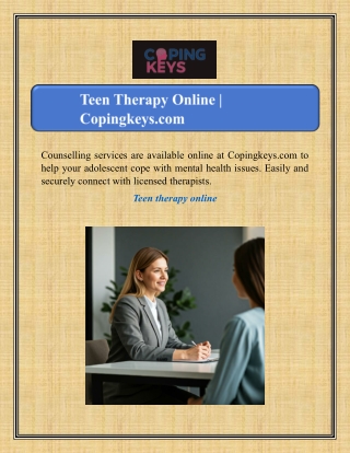 Teen Therapy Online | Copingkeys.com