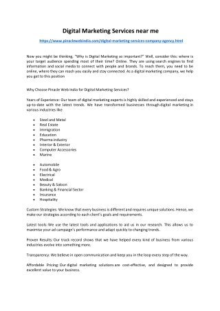 Digital Marketing Services near me