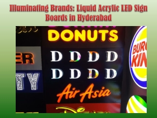 Illuminating Brands Liquid Acrylic LED Sign Boards in Hyderabad