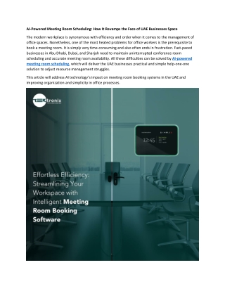 AI Powered Meeting Room Scheduling