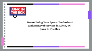 Junk Removal Aiken, Sc - Junk In The Box
