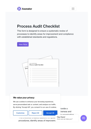 process audit checklist