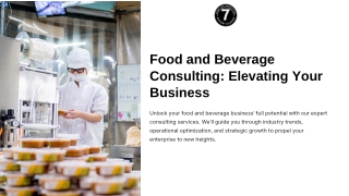 Food and Beverage Consulting Elevating Your Business