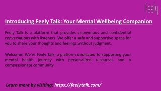 FeelyTalk: Need to Talk With Friends