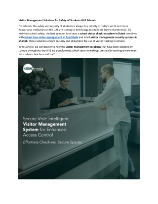 Ensure Student Safety with Visitor Management Solutions