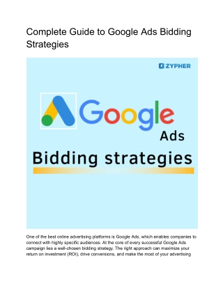 complete guides to google ads bidding strategies