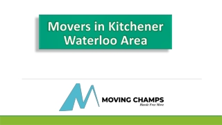 Movers in Kitchener Waterloo Area