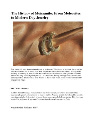 The History of Moissanite: From Meteorites to Modern-Day Jewelry