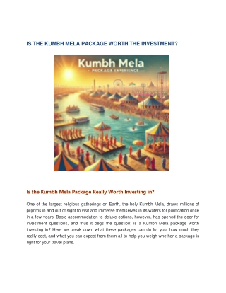 Is the Kumbh Mela Package Worth the Investment