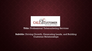 Telemarketing Services Company