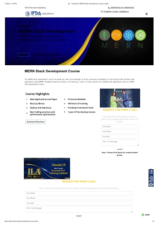No. 1 Institute for MERN Stack Development Course in Delhi