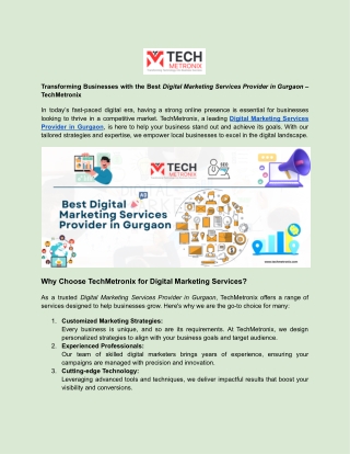 Best Digital Marketing Services Provider in Gurgaon – TechMetronix