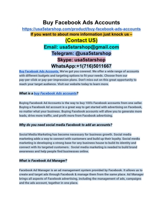 Buy Facebook Ads Accounts