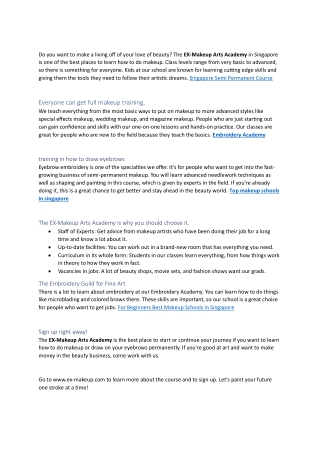 Personal makeup course