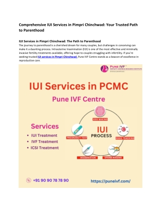IUI Services in Pimpri Chinchwad | IUI Treatment in PCMC | Pune IVF