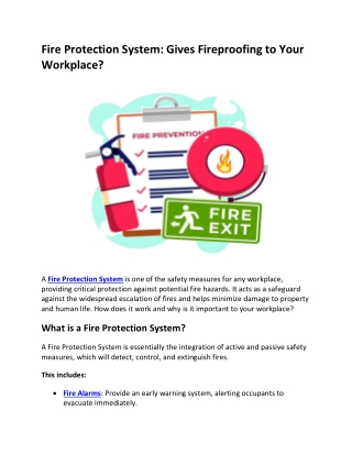 Fire Protection System: Gives Fireproofing to Your Workplace?