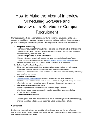 How to Make the Most of Interview Scheduling Software and Interview-as-a-Service for Campus Recruitment