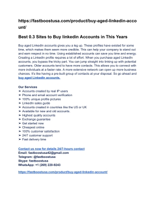 Why should I buy an aged LinkedIn account for my business