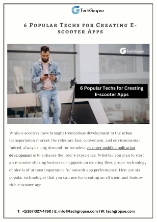 6 Popular Techs for Creating E-scooter Apps