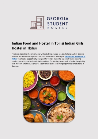 Indian Food and Hostel in Tbilisi Indian Girls Hostel in Tbilisi