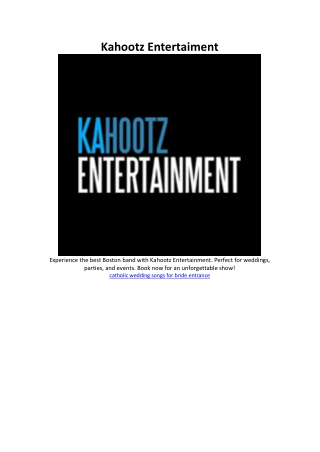 Kahootz Entertaiment