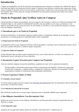 Título de Propiedad: Qué Verificar Antes de Comprar