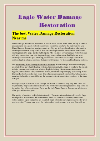 The best Water Damage Restoration Near me