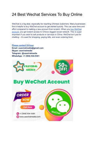 Top 10.10  Best Site To Buy Wechat Accounts Of New price
