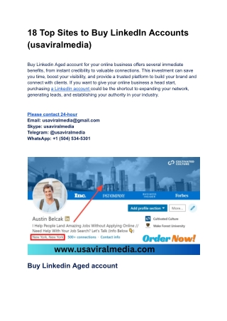 18 Top Sites to Buy LinkedIn Accounts (usaviralmedia)