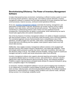 Revolutionizing Efficiency_ The Power of Inventory Management Software