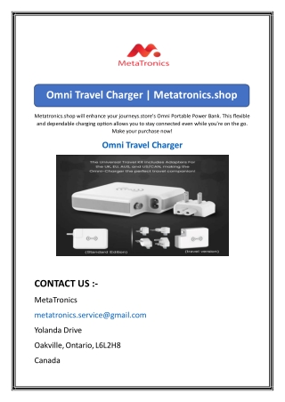 Omni Travel Charger  Metatronics.shop
