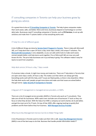 Service Desk IT Support Toronto