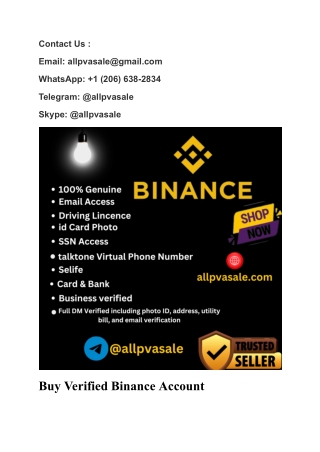 22 Easy Tips to Buy Verified Binance Account in Any Time For Sale In Year