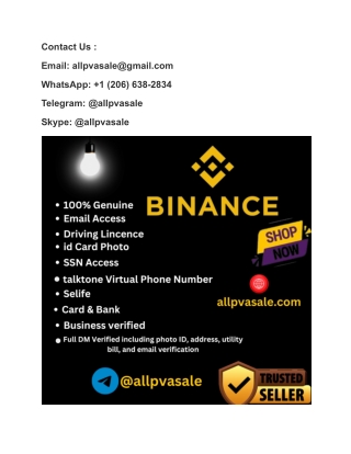 Top 22 Sites to Buy Verified Binance Accounts In This Year