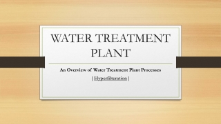 Environmental Contributions of Water Treatment Plants