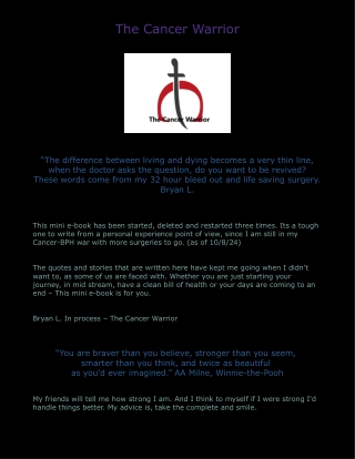 1.0 The Cancer Warrior