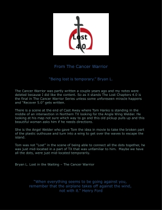 4.0 The Cancer Warrior The Lost Chapters