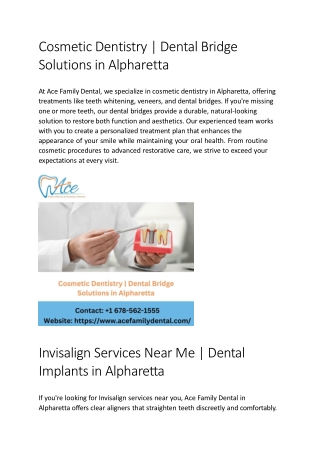 Cosmetic Dentistry | Dental Bridge Solutions in Alpharetta