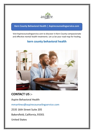 Kern County Behavioral Health  Aspirecounselingservice