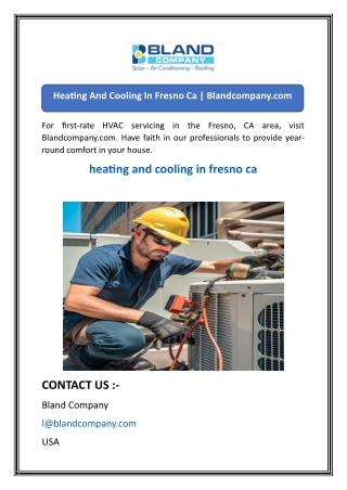 Heating And Cooling In Fresno Ca  Blandcompany