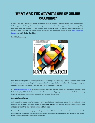 What Are the Advantages of Online Coaching?