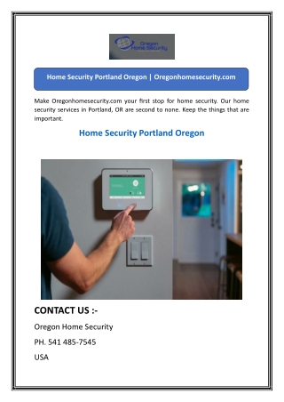 Home Security Portland Oregon  Oregonhomesecurity
