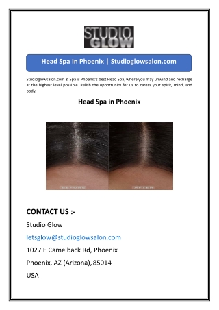 Head Spa In Phoenix  Studioglowsalon
