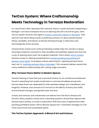 TerCon System_ Where Craftsmanship Meets Technology in Terrazzo Restoration