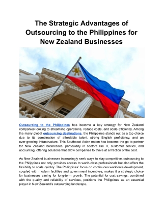 The Strategic Advantages of Outsourcing to the Philippines for New Zealand Businesses.docx
