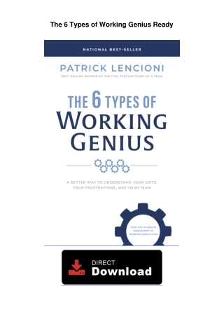 The 6 Types of Working Genius Unlimited