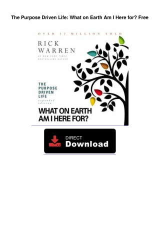 The-Purpose-Driven-Life-What-on-Earth-Am-I-Here-FoThe Purpose Driven Life: Whatr