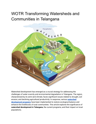 WOTR Transforming Watersheds and Communities in Telangana