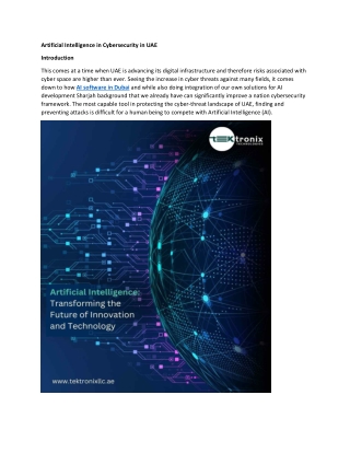 AI for Cybersecurity in UAE