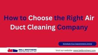 How to Choose the Right Air Duct Cleaning Company